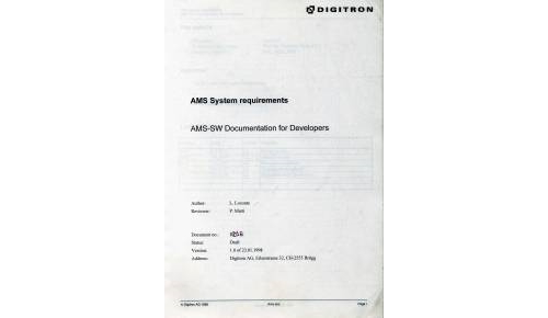 Digitron Swisslog AMS requirements